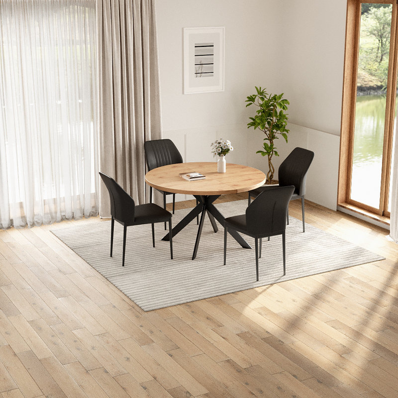 Kiayanna Round 46.4'' Dining Set, Black