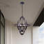 Dual-texture Industrial Chandelier|6-light Black & Oxidized Iron|47.2" Adjustable Drop|etl-certified Commercial Grade