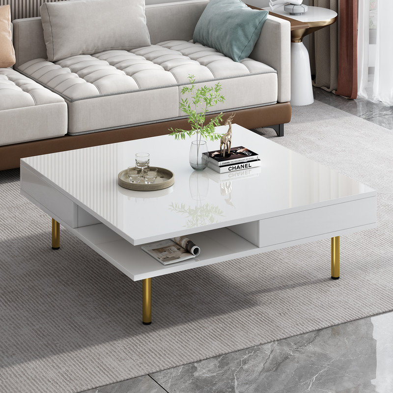 Table basse simple Bouiye, Blanc