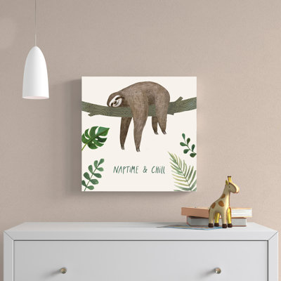 Sloth Sayings II by Victoria Borges - Wrapped Canvas Painting Print