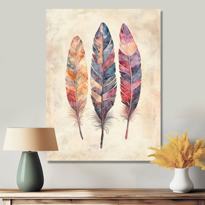 Plumes Free Spirit - décoration murale plume bohème, impression bohémienne en métal