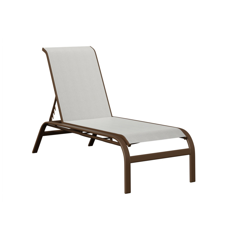 Chaise longue berçante en aluminium Mesquite de Berlin Gardens, Filon de bois mesquite, Gris pâle