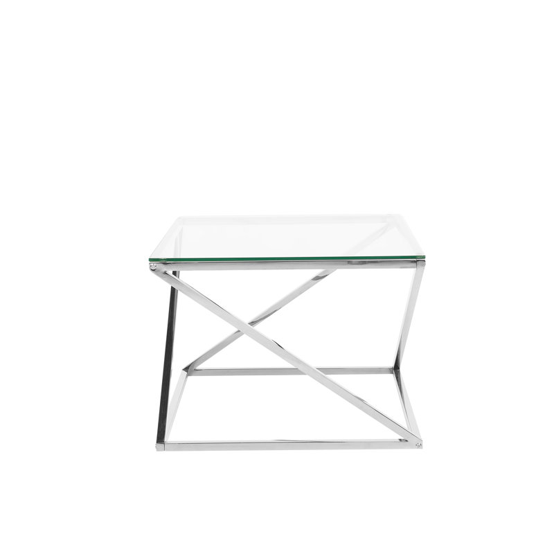 Aurora Cross Legs Coffee Table, Silver