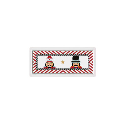Élégant plateau en céramique de 13,8 po x 6,3 po | 100% céramique, ne va pas au lave-vaisselle ni au micro-ondes | Design rouge vif, blanc et noir | Parfait pour servir des hors-d'œuvre, des collations et des présentoirs décoratifs