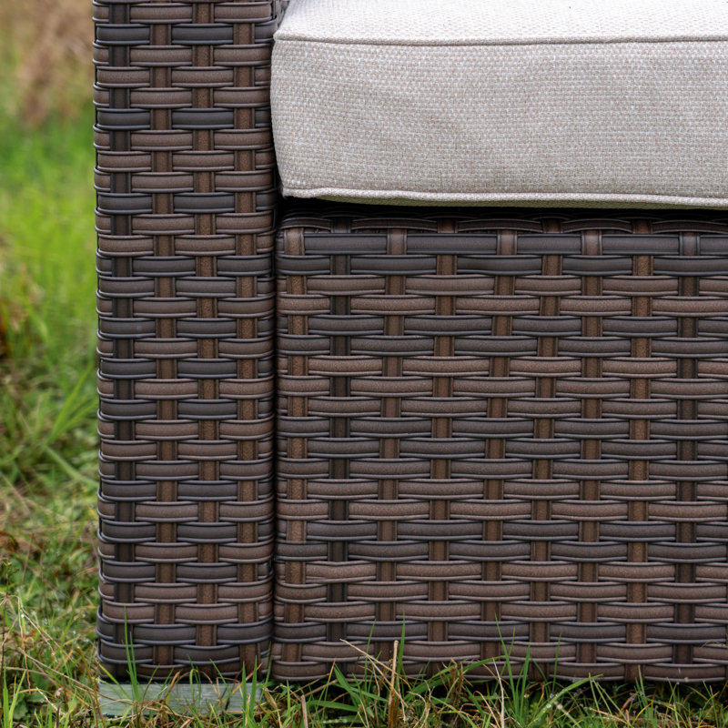 Shanden Wicker 5 - Person Patio Conversation Sets with Cushions