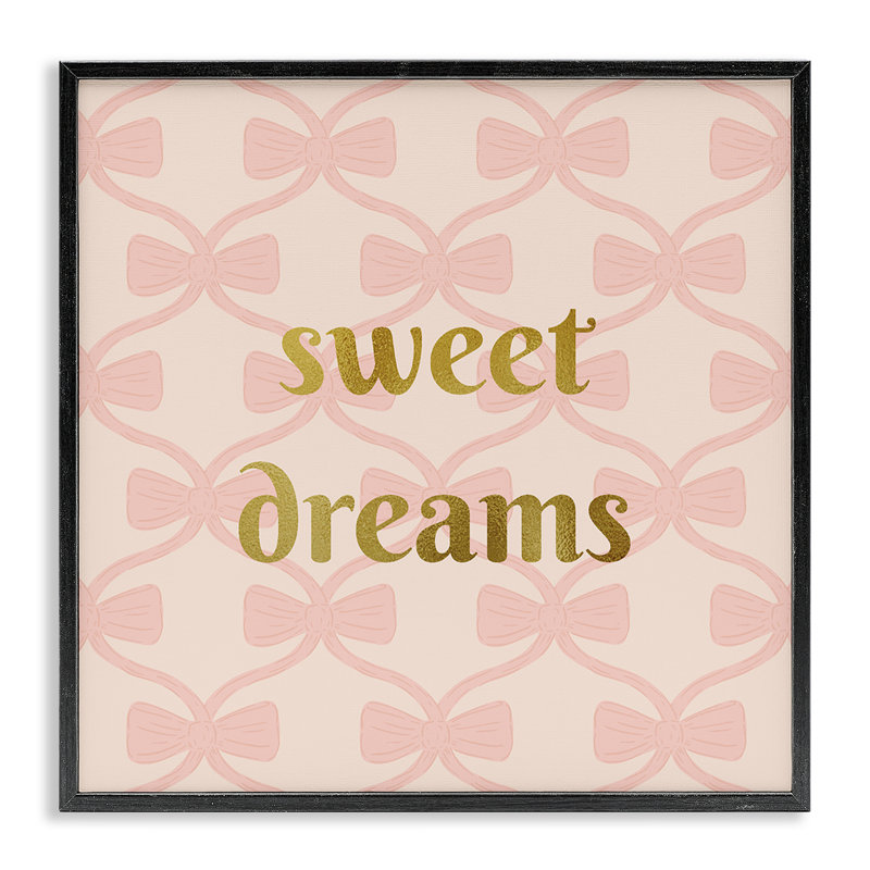 «Pastel Bows & Sweet Dreams», estampe numérique, conception de Sazerelli Designs, Giclée encadrée noir minuit