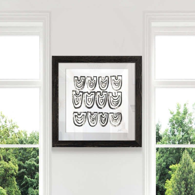 Mixed signaux VIII-reproduction d’art sur papier encadrée, H 31,5 po x l 31,5 po x P 1,5 po, Cadre noir