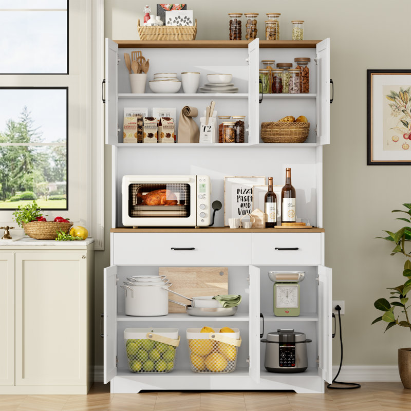 71" H Kitchen Pantry Cabinet, White