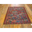 Unusual Tribal Abstract Antique Caucasian Soumak Small Light Blue Flat Weave Rug