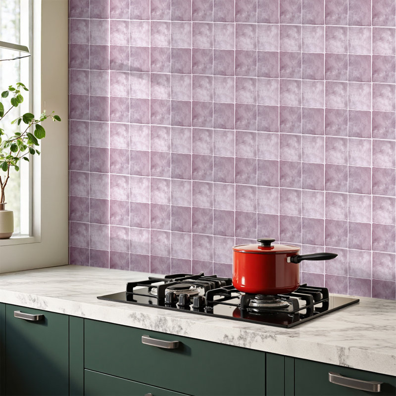 10Pcs Self-Adhesive Wall Tile Stickers, Purple