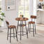 Mobilier de bar rustique brun - matériaux de qualité, repose-pieds stables, conception de table ergonomique de 23,14 po, coussins confortables et réglables