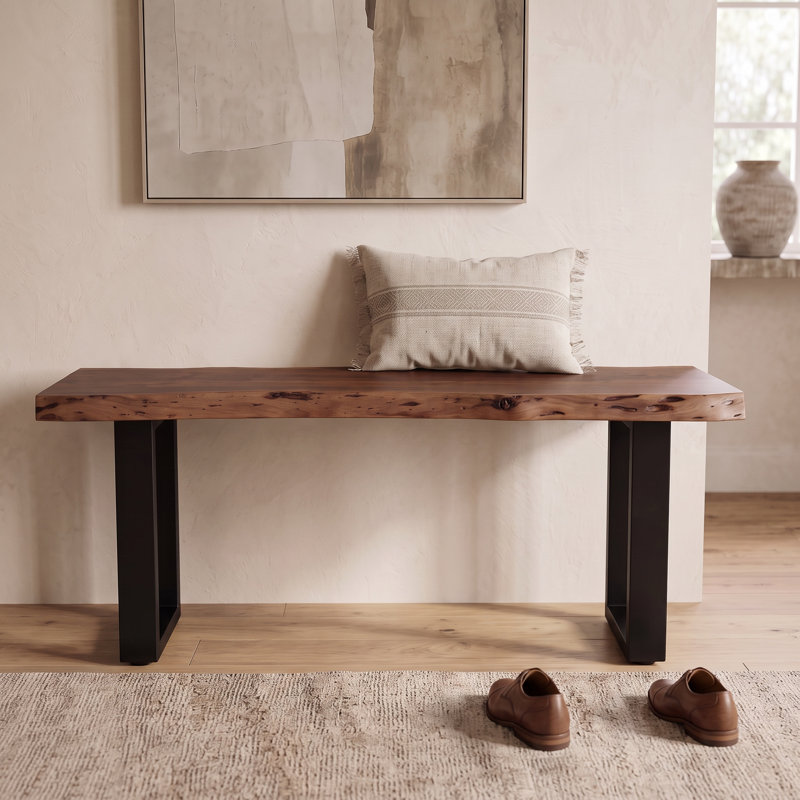 Banc en bois massif Beames 48 "Beats, Noyer