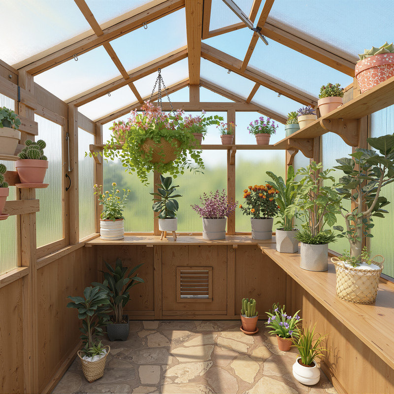 Wooden Polycarbonate Greenhouse