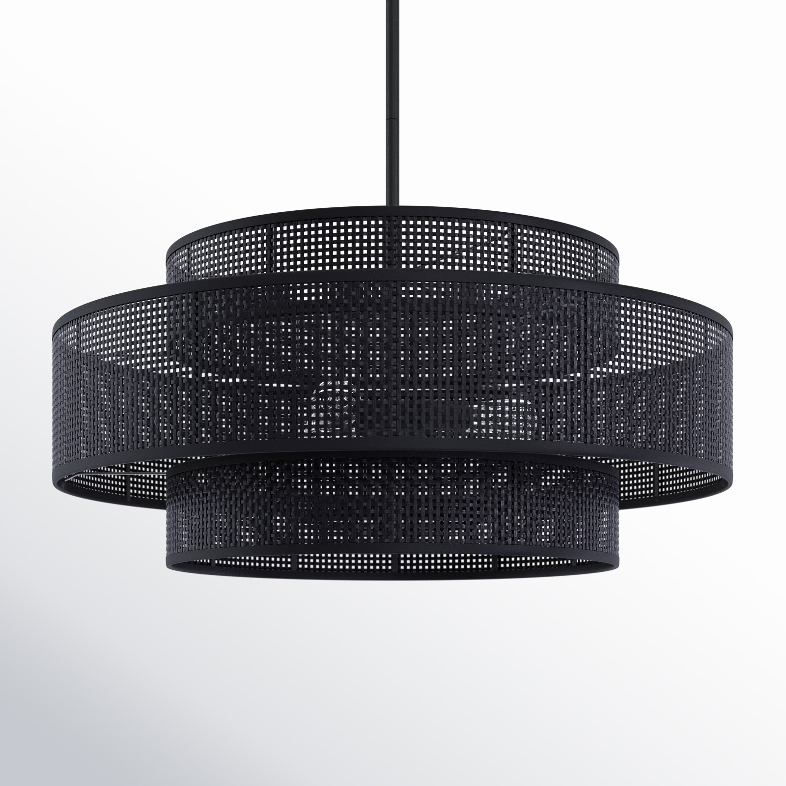 Dominique 3 - Light Dimmable Drum Chandelier, Black