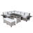 5-Piece Outdoor Patio Rattan Sofa Set, Sectional PE Wicker L-Shaped Garden Furniture With 2 Extendable Side Tables, Dining Table & Washable Covers For Backyard, Poolside & Indoor Use, White-1608695769-1608695750