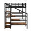 Lit mezzanine avec bureau en L et port USB, armoire et tablette réglable et DEL