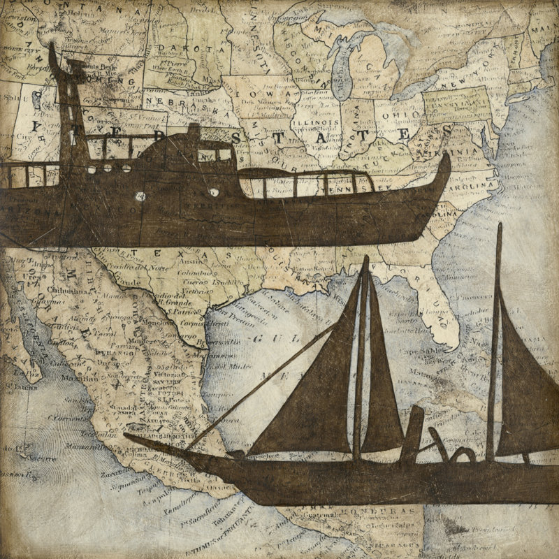 Travel Silhouette III by Megan Meagher - Wrapped Canvas Print, 30cm H x 30cm W