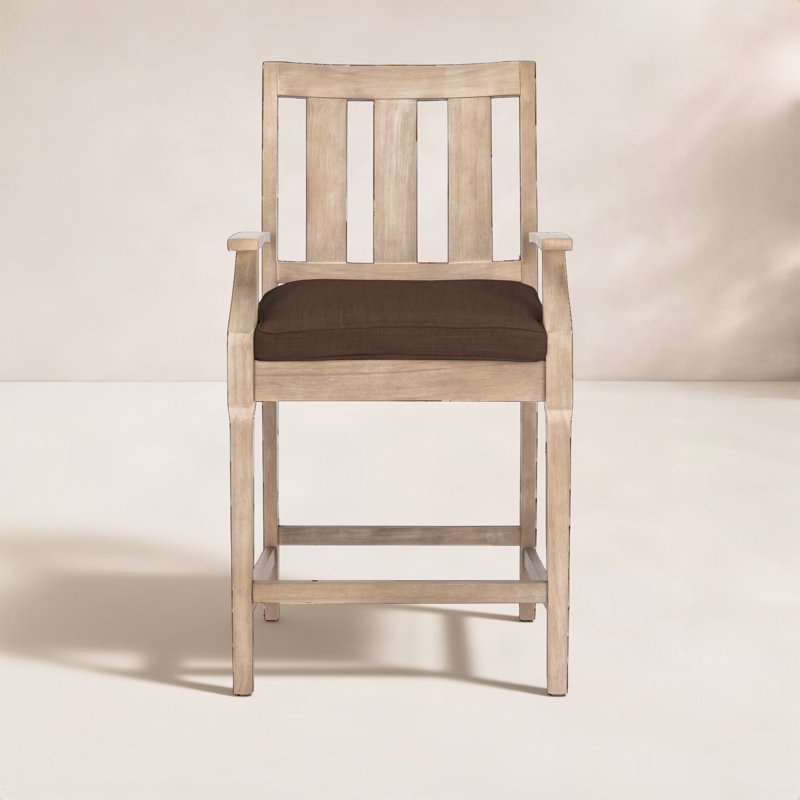Tabouret de bar avec coussin H 46,8 po x l 25,4 po Samya, Brun foncé