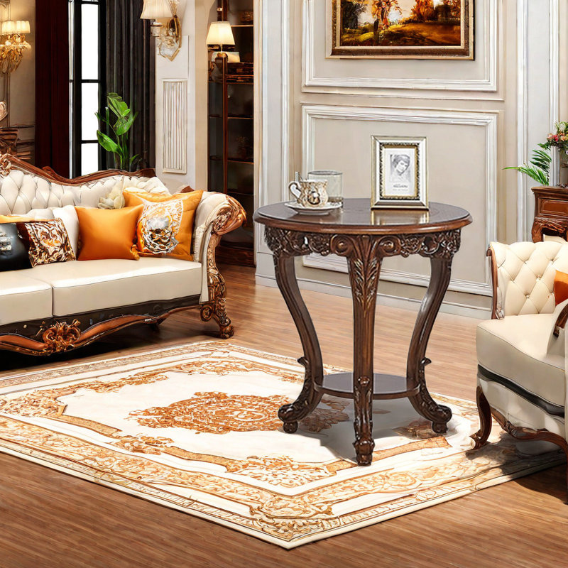 Table basse en bois massif de style européen