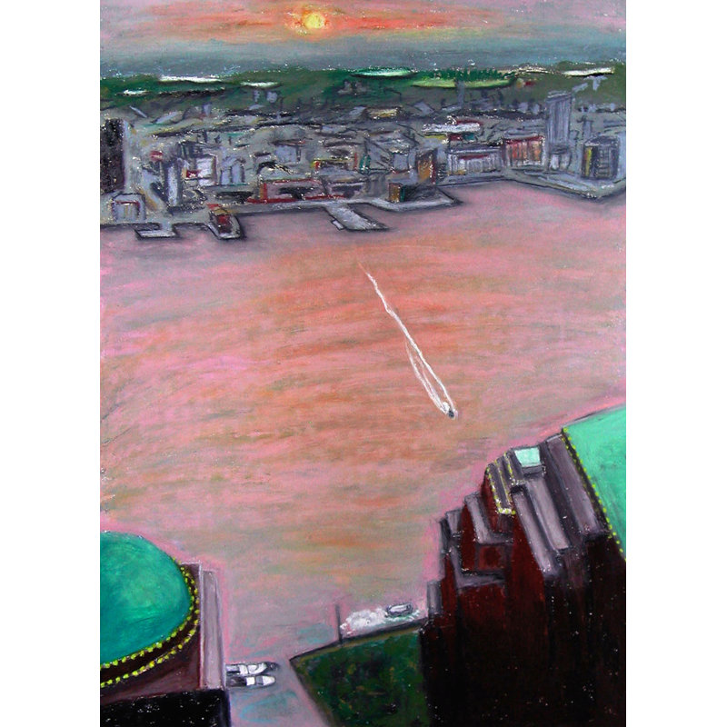 New York # 41 par Karin Batten - Peinture, H 32 po x l 24 po, Toile tendue