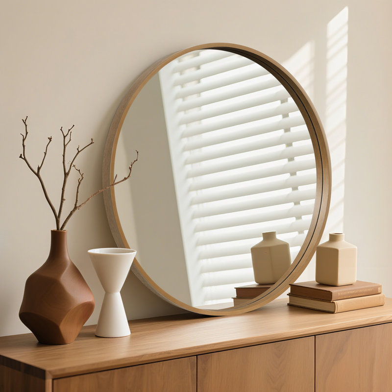 Miroir Karrina, 32 po x 32 po, Chêne clair
