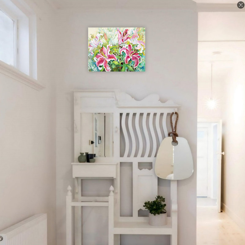 «Stargazer Lilies», art mural sur toile sans cadre 24 po x 18 po