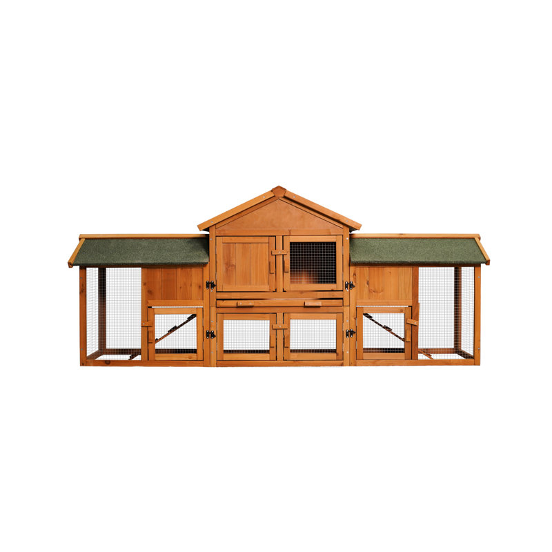 Cage de 79,5 po avec 2 couloirs pour petits animaux, plateau amovible, toit imperméable à deux niveaux et enclos pour animaux de compagnie, cochon d'Inde généreux, hamster