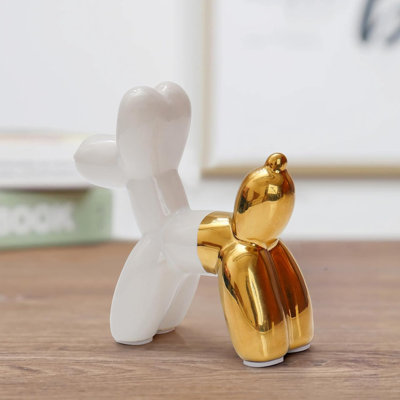 Cute ceramic balloon dog statue