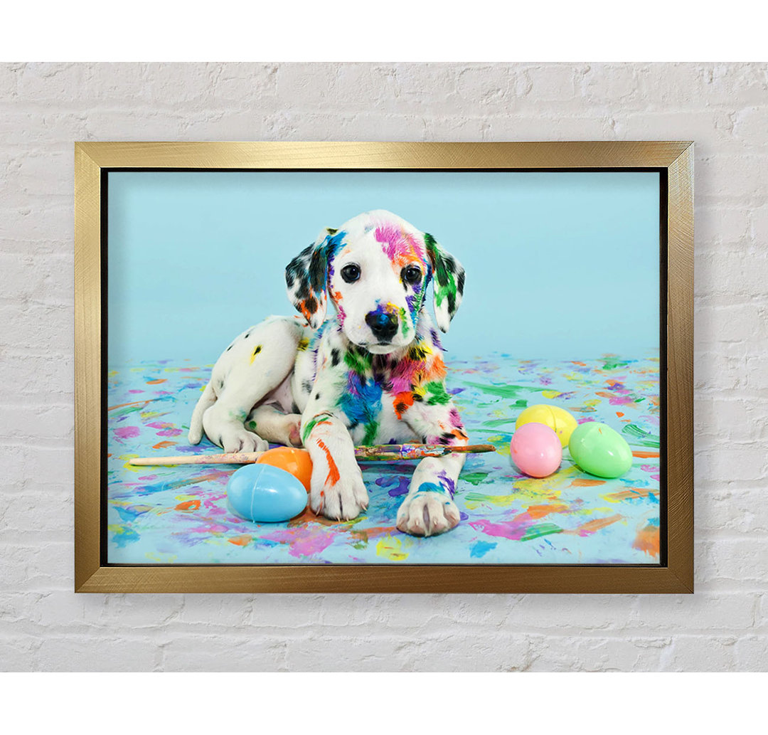 Dalmation Puppy Paint Party - Einzelner Bilderrahmen Kunstdrucke