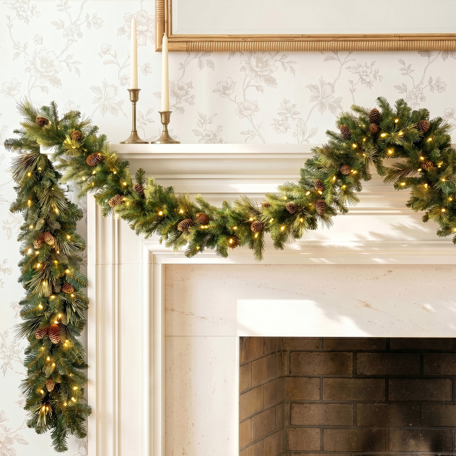 Quentin 108" Pre-Lit Pine Garland