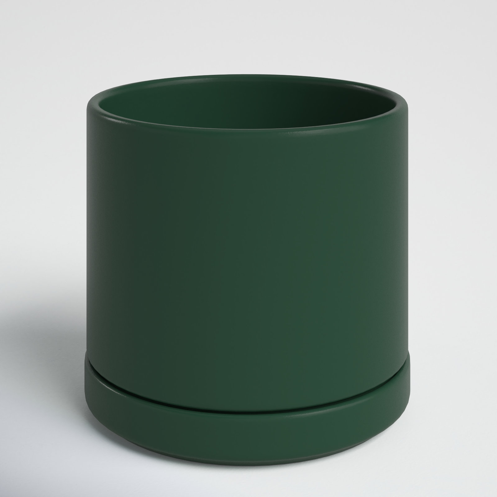 Cheryl Handmade Ceramic Pot Planter, Forest Green, 6.1" H x 6.75" W x 6.75" D