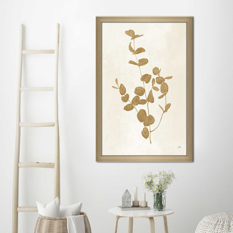 Botanical Study II Gold Crop - peinture, Encadrement champagne, H 27,5 po x l 21,5 po x P 0,75 po