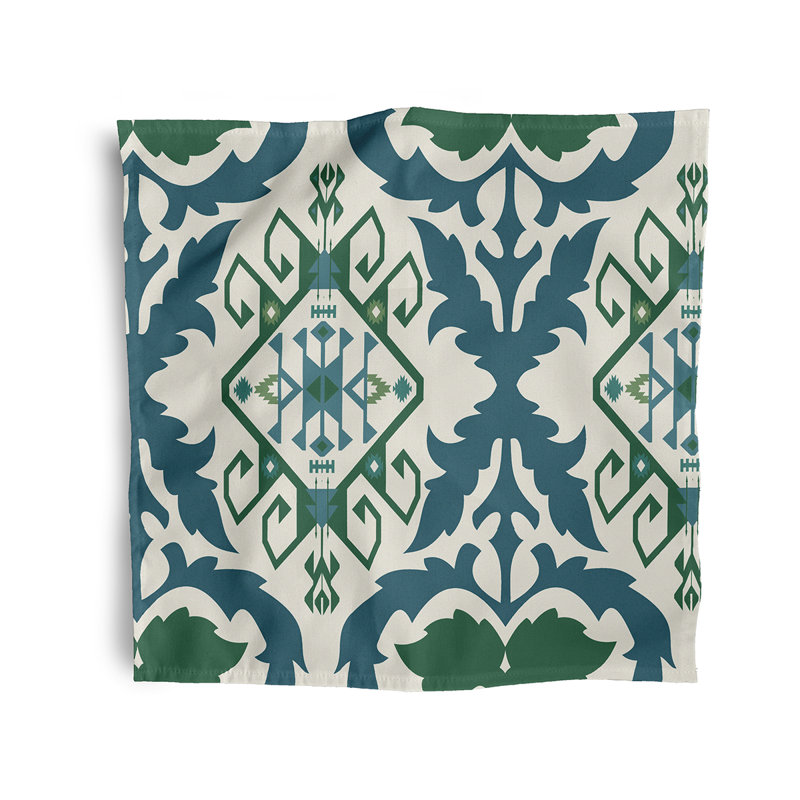 Gerome Polyester Ikat Square Napkin, Teal