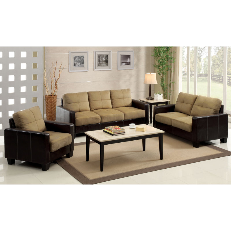 Upholstered Armchair, Dark Taupe Faux Leather