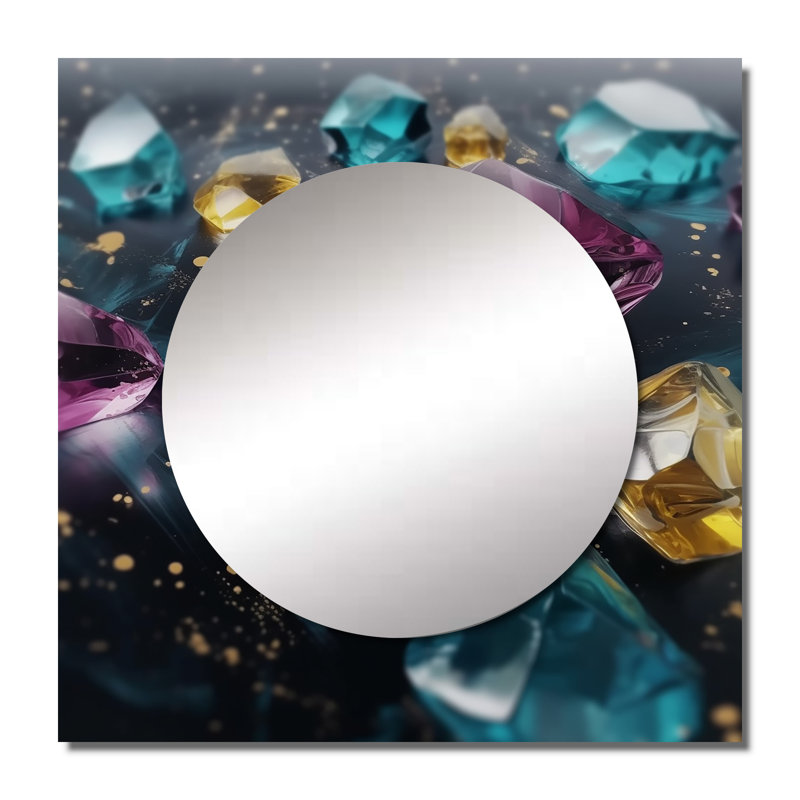 Ginette - Miroir carré abstrait mural pour chambre à coucher, 23 po x 23 po