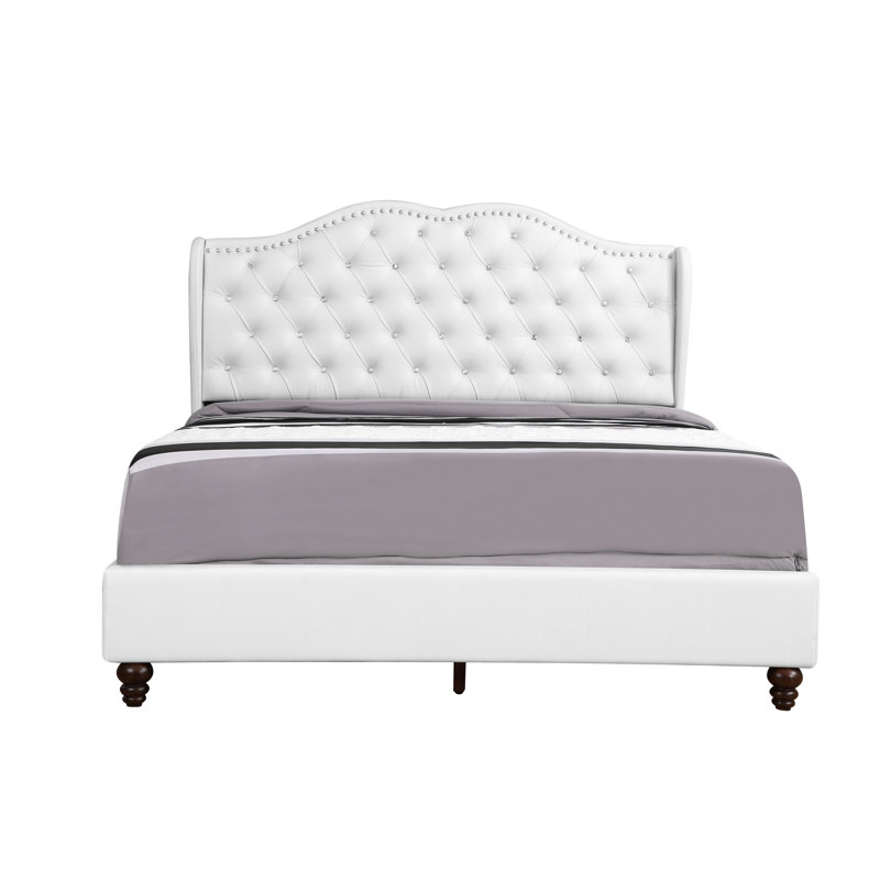 Stylish Transitional Full Bed In White