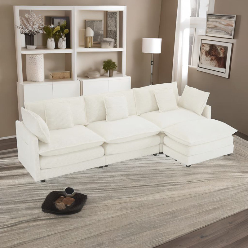 112.6" Modular Sofa, Beige