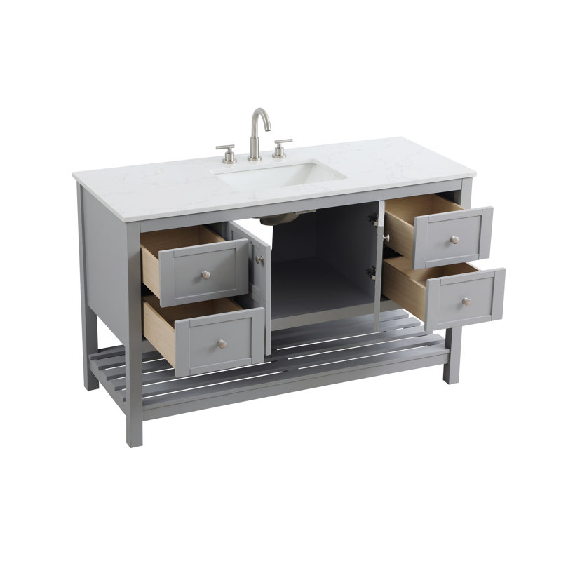 Elena 54 inch Single Bathroom Vanity, Gray