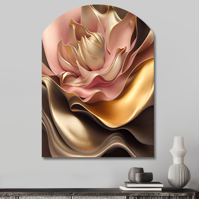 Daventry - art mural asymétrique en forme d'arche florale, H 34 po x l 25 po