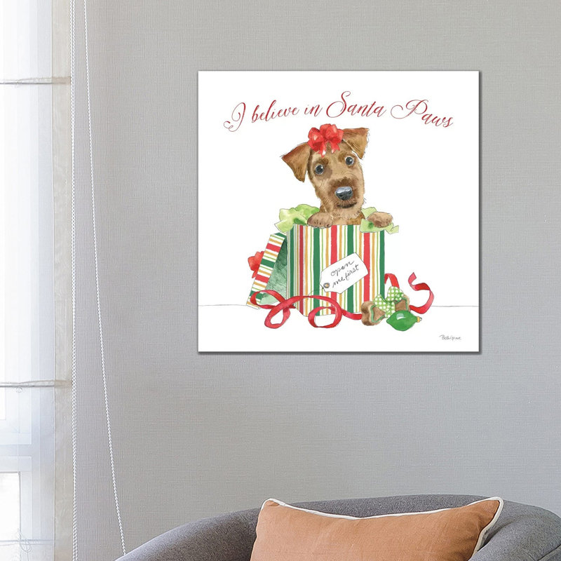 Holiday Paws II On White by Beth Grove - Wrapped Canvas Print, 66.04 cm H x 66.04 cm W x 1.91 cm D