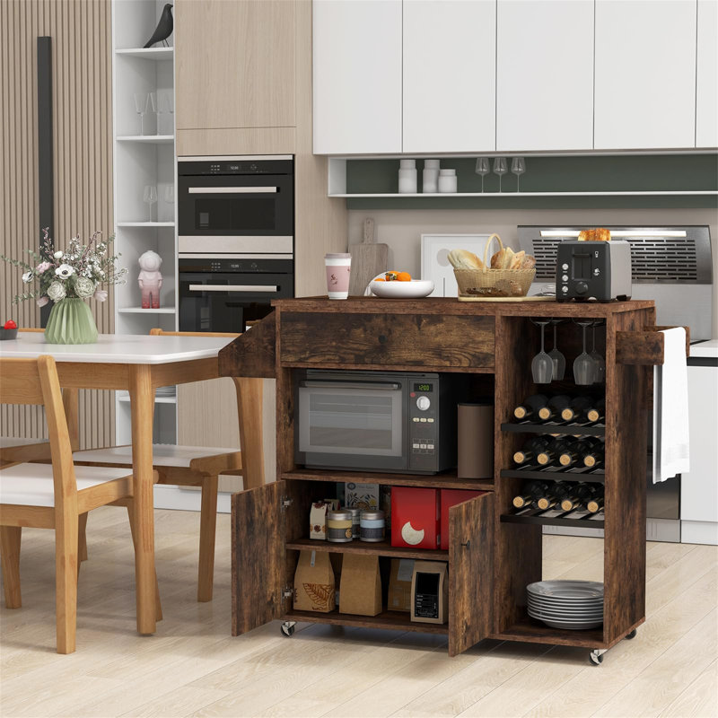 Rozalyn Wood Kitchen Island, Brown