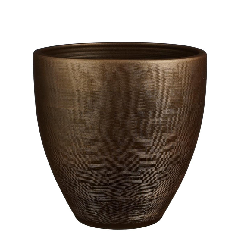 Anniesha Ceramic Pot Planter, Bronze, 37cm H x 35cm W x 35cm D