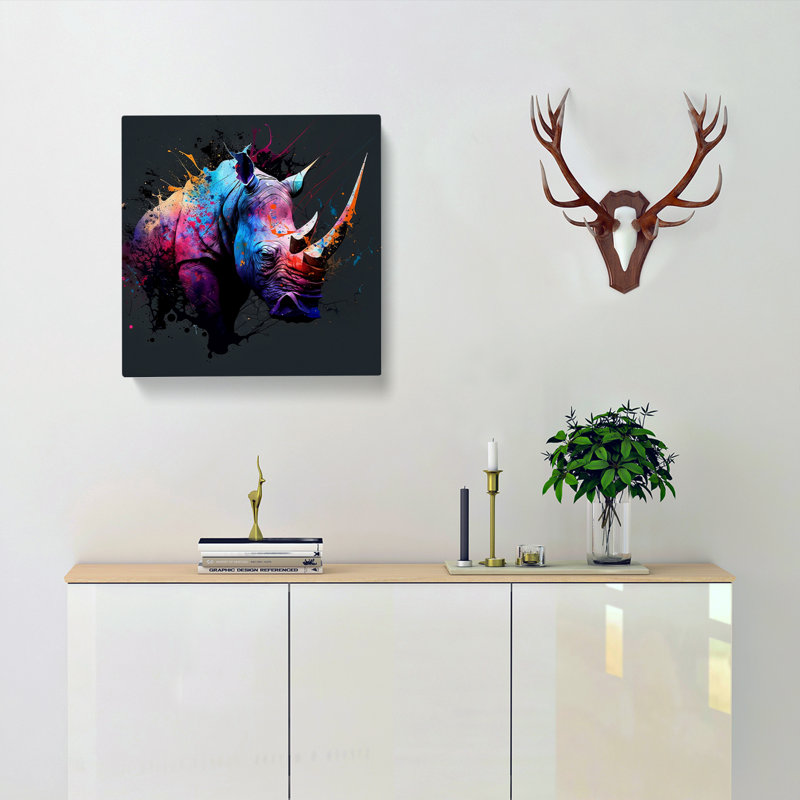 Rhino - No Frame Square - Wrapped Canvas