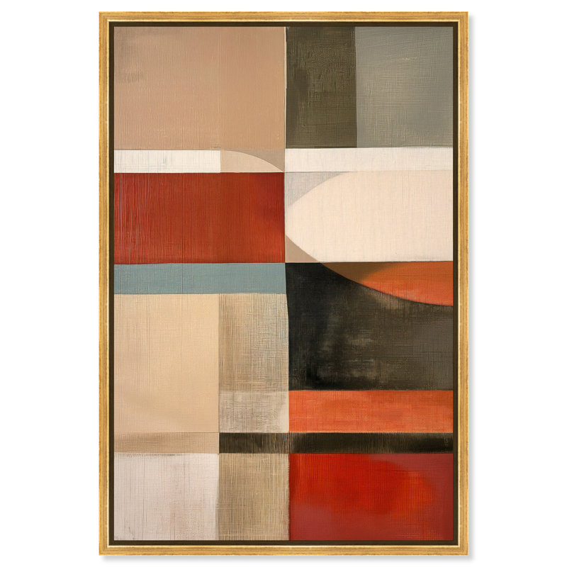 Pattern Pulse II Canvas Abstract Print by Oliver Gal, Black Frame, 10 x 15, 55"H x 37"W, Gold Frame