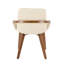 Chaise Mid-Century en similicuir noyer et crème By-1742891368