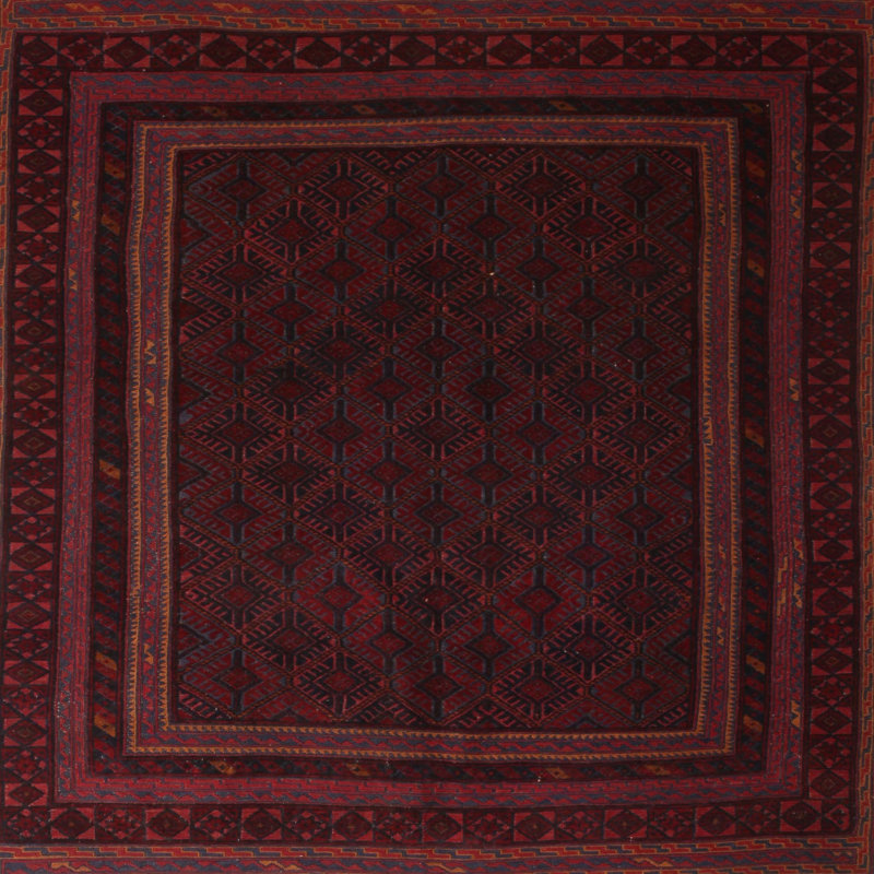 Tapis rouge à motif sud-ouest, Carré 8 pi