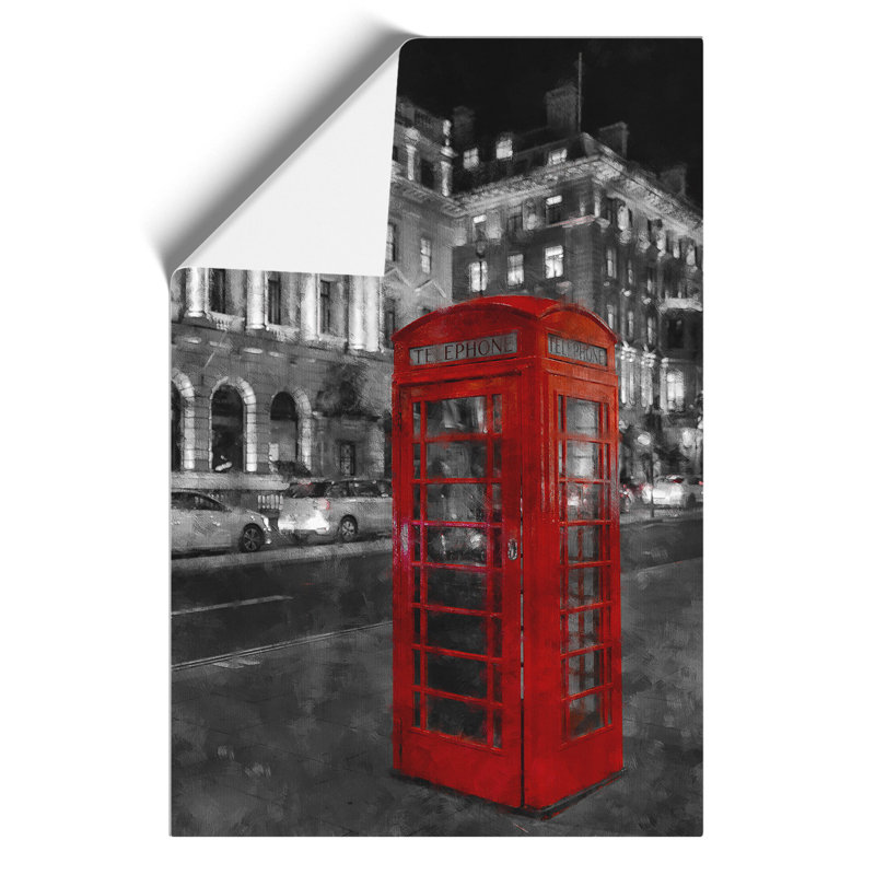 Red Telephone Box - No Frame Print, 42cm H x 30cm W x 0.1cm D