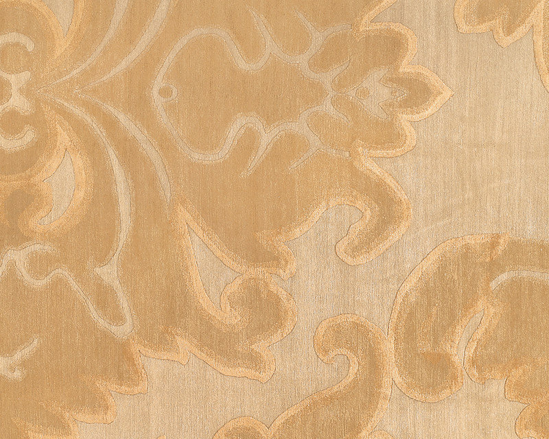 Implied Damask Area Rug in Beige/Gold/Neutral, Rectangle 3' x 5'