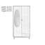 Armoire de rangement en bois à deux portes avec tiroirs