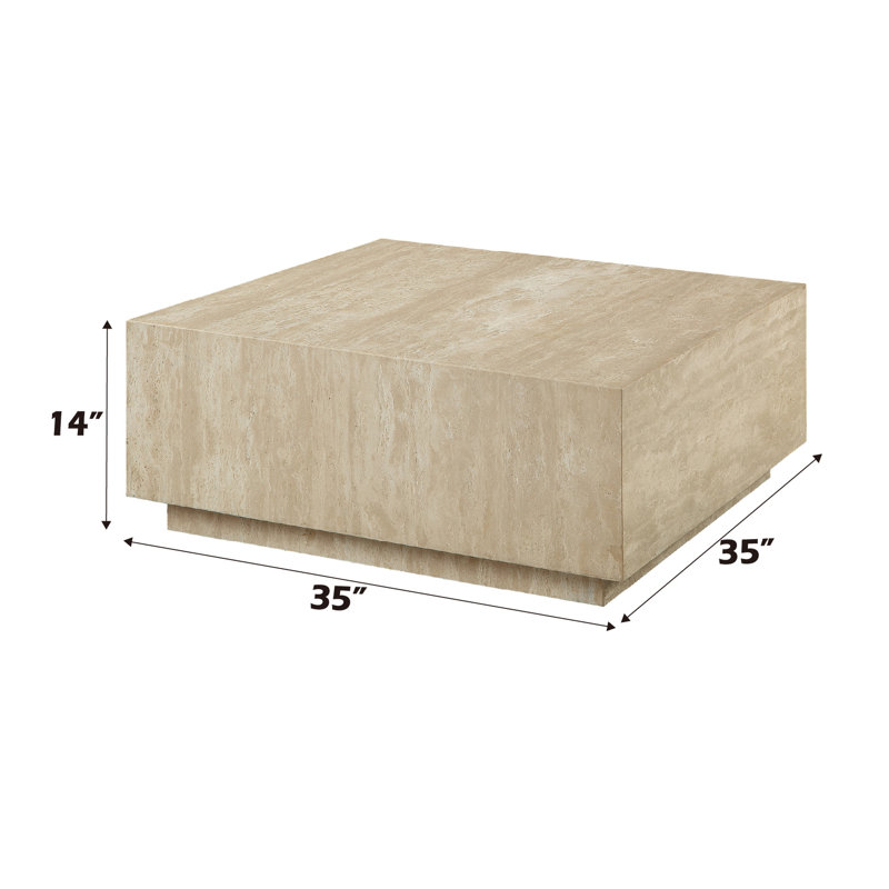 Table de nuit moderne - beige, fabrication en contreplaqué, table de vestibule 14 po beige, 111,08 lb, carré de 35 po